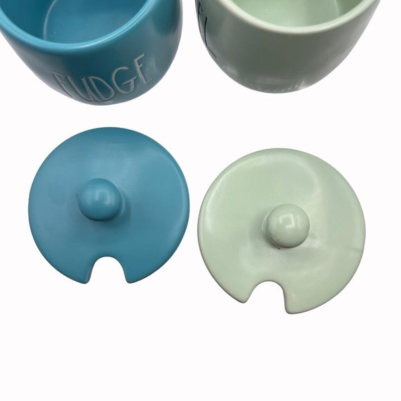 Rae Dunn Artisan Collection Fudge Caramel Lidded Ice Cream Sundae Topping Dishes - Picture 6 of 9